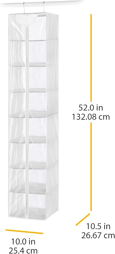 Whitmor Crystal Clear Hanging Sweater Bag - White