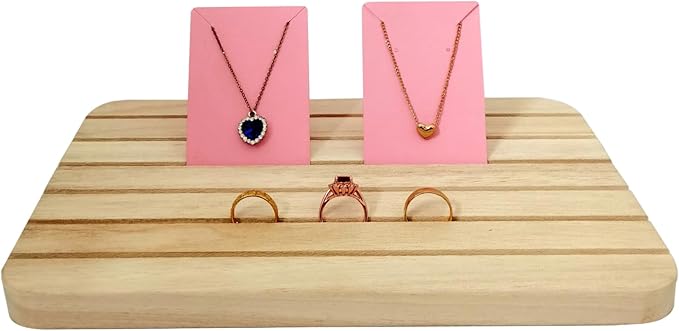 Natural Wood Business Card Holder Wooden Earring Display Stands Jewelry Retail Display for Selling Earring Showing Ring organizer