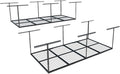 FLEXIMOUNTS 4x8 Overhead Garage Storage Rack, Adjustable Organization System, Heavy-Duty Metal Ceiling Racks, 2 pack, Black, Classic Series