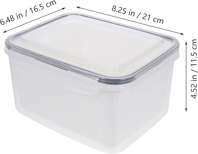 Stackable Refrigerator Organizer Bins Multipurpose Vegetable Fruit Storage Containers with Drainage for Fridge Kitchen Fresh-Keeping and Organized Produce