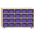 Contender C14509PPF-C5 (COO2Z) Mobile 20 Tray Storage with Purple Trays - Assembled with Casters