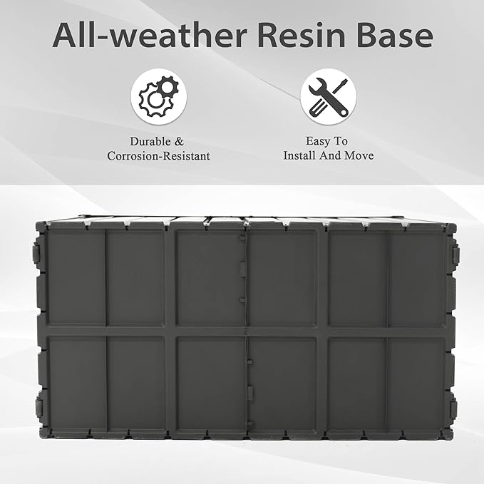 KUIKUI 150 Gallon Deck Box Waterproof, 150 Gallon Outdoor Storage Box, Metal Deck Box Waterproof for Pool Patio Cushions and Sports Pools Equipment, Dark Gray