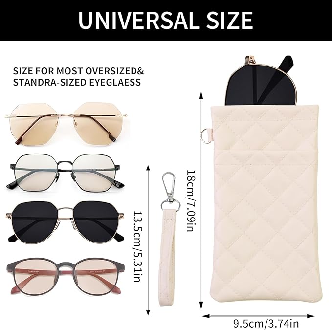 Double Eyeglass Case Soft Dual Glasses Case for Women Men Travel Squeeze Top Sunglasses Cases Eyeglasses Pouch