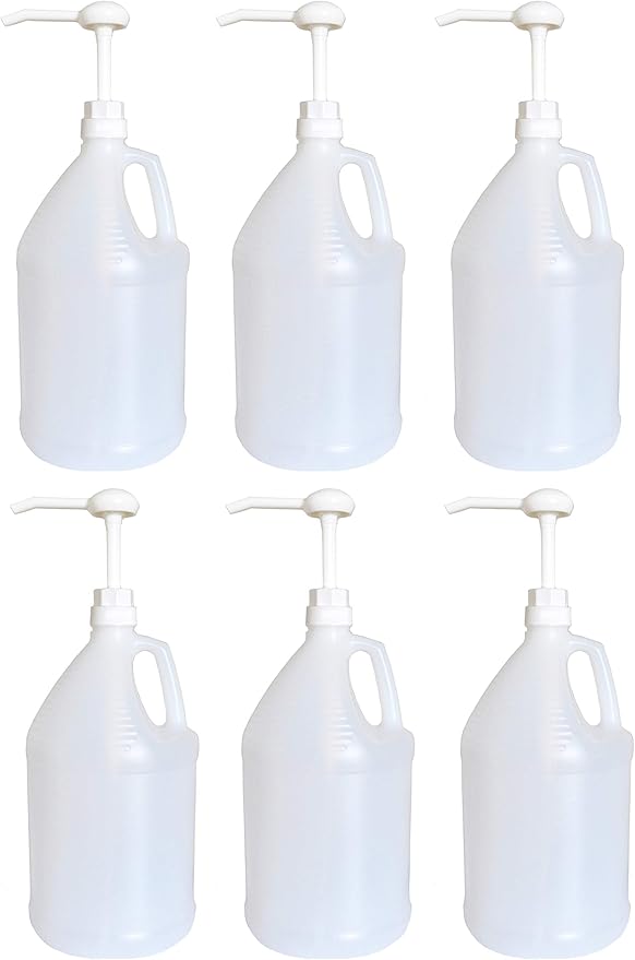 nicebottles - Gallon Jug with Pump, Pack of 6