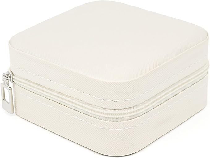 KEINE MARKE Small Jewelry Box, Travel Portable Jewelry Case for Ring, Pendant, Earring, Necklace, Bracelet Organizer Storage Holder Boxes (white*4).