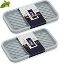EG-SIPRO Kitchen Sink Organizer Tray,Sponge Holder for Kitchen Sink Bathroom Counter Tray Sponge Caddy Silicone Soap Holder for Soap Dispenser, Bottle, Dishwashing Accessories(2-Pack)