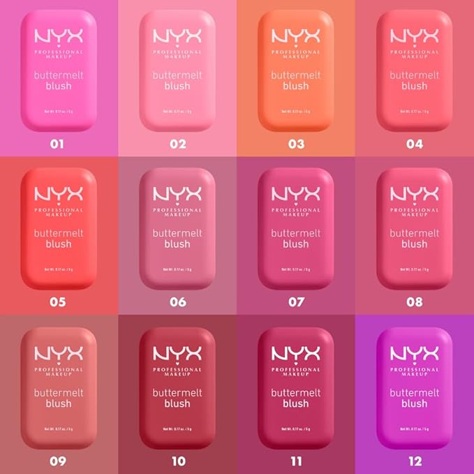 NYX PROFESSIONAL MAKEUP Buttermelt Powder Blush, Fade and Transfer-Resistant Blush, Up to 12HR Make Up Wear, Vegan Formula - Back And Butta