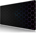Hexagon Honeycomb Large Mouse Pad,Gaming Keyboard Desk Pad,Extended Mouse Mat Non-Slip Rubber Base with Stitched Edges for Office Game Home XXL 35.4"x15.7"