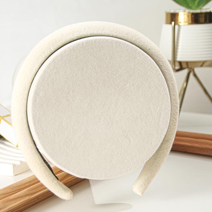 Vertical Headband Holder Organizer, Soft Velvet Tower Hairband Stand Display, Hair Hoop Accessories Jewelry Storage for Women Girls (Beige Velvet)