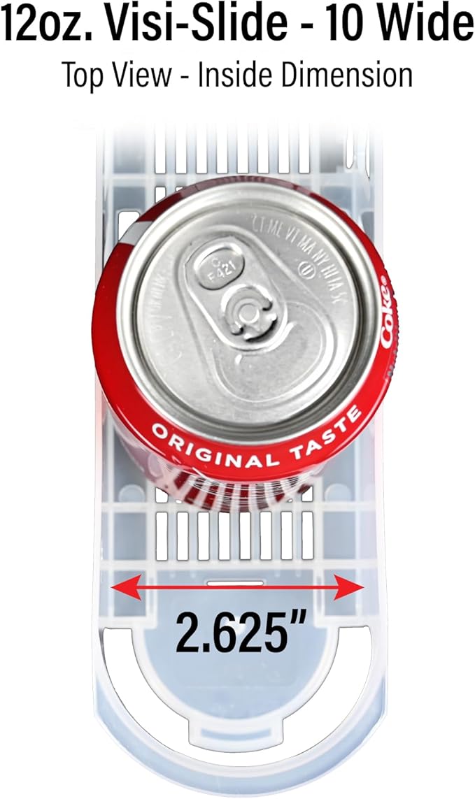 Display Technologies Gravity Fed Organizer for 12/16oz Beverages on Flat & Angled Shelves in Coolers (Pack of 6)