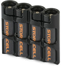 Storacell by Powerpax Slimline AAA Battery Storage Caddy, Black, Holds 4 Batteries (Not Included)