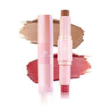 Color Nymph Blush Contour Makeup Stick, Double-end Stick Cream Blush & Contour Multiuse Butter Stick For Cheeks Eyes Lip Matte Texture Vegan & Cruelty-Free - 01# Amber Crepe
