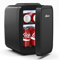 Mini Fridge, 4 Liter/6 Can Portable Refrigerator for Bedroom Office Dorm Car– Fast Cooling, Low Noise, 100-125V AC/5-12V USB Small Compact Refrigerator for Skincare, Food, Drinks(Black)