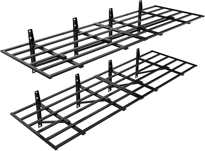 FLEXIMOUNTS 2x6ft Heavy Duty Garage Storage Shelving, 1600lbs Total Weight Capacity, 2 Pack Wall Organization System, 24 x75inch Rack Floating Shelves, Pro Series
