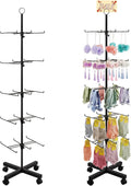 Retail Display Stand Rotating Display Rack 5 Tier Spinning Display Stand for Craft Shows, Jewelry, Keychain, Earring Adjustable Height Retail Display Racks (5-Tier Black)