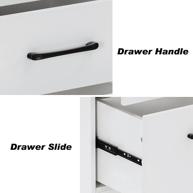 BarberPub Salon Storage Cabinet Beauty Locker Hair Dryer Holder Stylist Spa Equipment with Drawer 2035 (White)