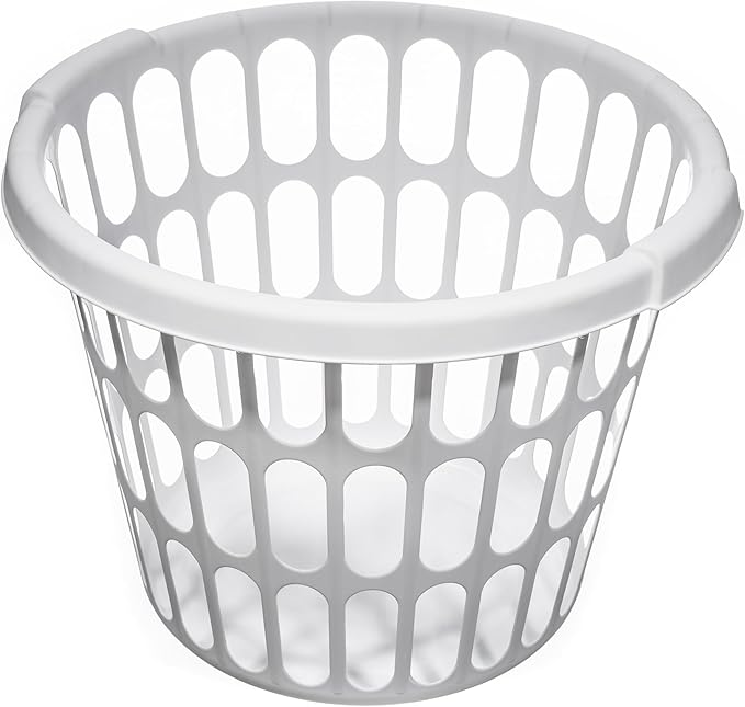 10-Pack Round White Plastic Laundry Basket, Suitable for Use in Bathrooms, Laundry Rooms, Bedrooms and Dormitories, Lightweight and Durable.