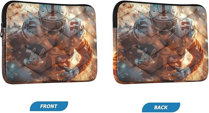 Quilted Laptop Sleeve Case,Soft Slim Carrying Colorful Computer Protective Cover,Football Player(15 '' - 16'')