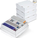 4 Pack Trading Card Storage Box - 4 Rows, Cardboard Storage Box holds 900+ Top Loaders, Graded Card Holder Organizer Case fits PSA/HGA Slabs