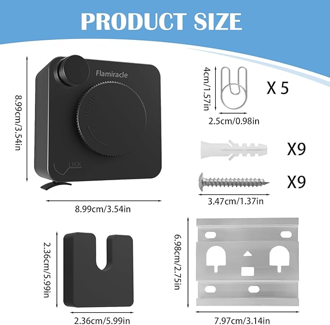 Retractable Clothesline Indoor, Non-Sagging Outdoor Clothes Line Retracting 15.7 Feet Heavy Duty Laundry Line Retractable Wall Mounted Clothes Line Outdoors (Square-Black)
