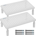 BONTEC 2 Pack 3 Height Adjustable Monitor Stand Riser with Pen Holder, Ergonomic Metal Laptop Stand with Cable Management, Desktop Stand for Computer, Printer, Monitor, Laptop (White, 14.5” x 9.1”)