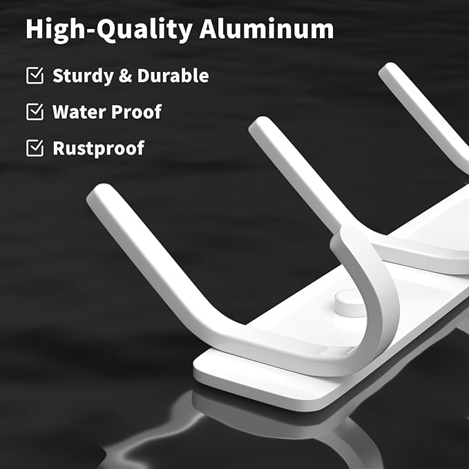 Coat Rack Wall Mount Hooks - 15 Inch Matte White Metal 6-Hook Organizer Wall Mounted, Modern Kids Room, Entryway & Bathroom Hanger for Beach Towels, Coats, Purses, Bags (2 Pack)