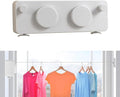 JOOM Retractable Clothesline Indoor Outdoor Clothes Line - Heavy Duty Clothes Drying Laundry Line - Wall Mounted Drying Rack - Air Dry Clothing Lock to Prevent Sagging (Two line,White)