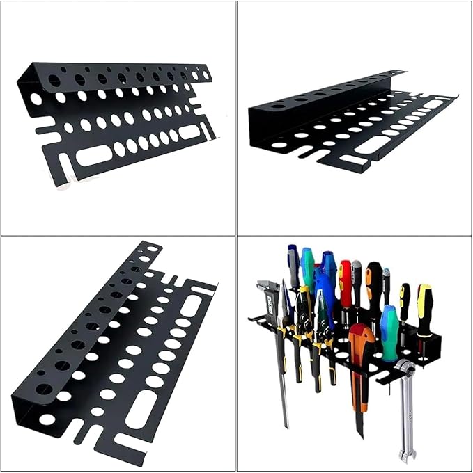 Wall Mount Tool Storage Rack, Screwdriver Organizer with Suspension Holes, Tool Holder