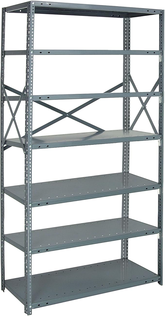 Quantum Storage Systems 75-1836-7 IRONMAN Solid Heavy Duty 7 Shelves 75" H x 36" W x 18" D