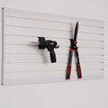 Slatwall Panels 4'x 2' Garage Slat Wall Storage Systems, Slat Wall Paneling Garage Wall Organizer, White Slat Board PVC Wall Panels Slatwall Displays Garage Tool Organizer Wall Mount Ladder Bike Rack
