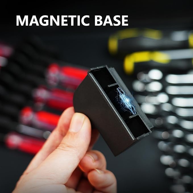 24pcs Magnetic Modular Wrench Organizers for Tool Drawers - Wrench Rack with Metric&SAE Labels,Tool Storage Holder with Magnet.Gift for father, brother&boyfriend (Black with magnets)