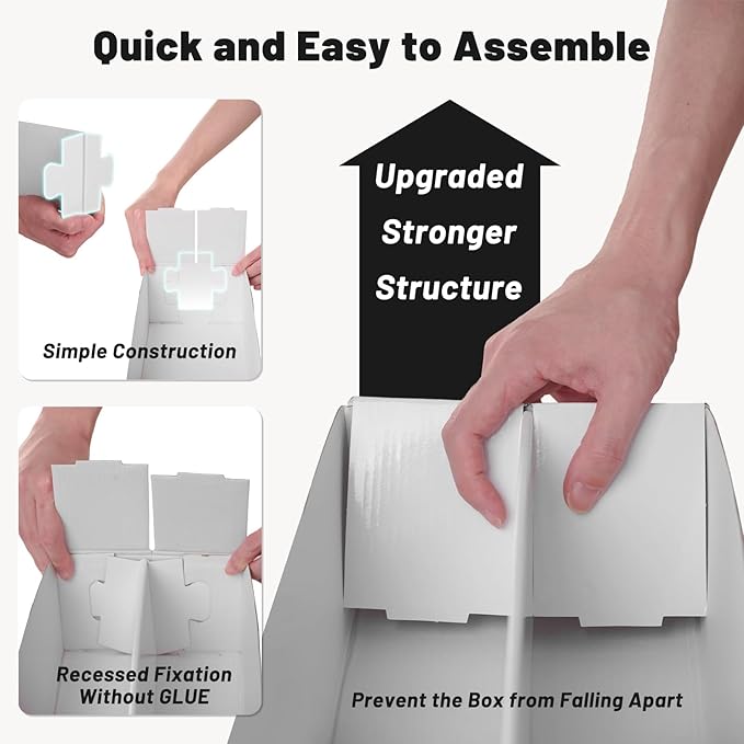 NUMINA 1800 Card High Capacity Storage Box for Trading Card Collection, Sports Card Organizer Set, Heavy Duty 2 Row Cardboard Box with Dividers for TCG/Magic/MTG (6 Pack)