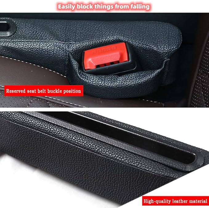 2 Pack Car Seat Gap Filler with Storage Box,Car Console Gap Filler,Fill the Gap Between Seat and Console,Prevent Things from Dropping,Convenient to Storage Keys and Phone(Black2)