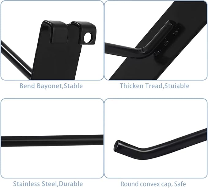 Gridwall Hooks 4 Inch,50PC Display Hooks for Grid Wall, Heavy Duty Gridwall Hook for Grid Wall Panel, Gridwall Peg Hook,Black