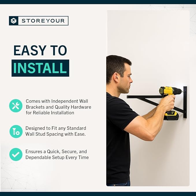 StoreYourBoard Heavy Duty Garage Shelf Wall Mount 1ft x 2ft – Wall-Mounted Shelving for Storage & Organization – Heavy Duty Garage Shelves for Tools, Bins, & Equipment – Holds 200 lbs - Black