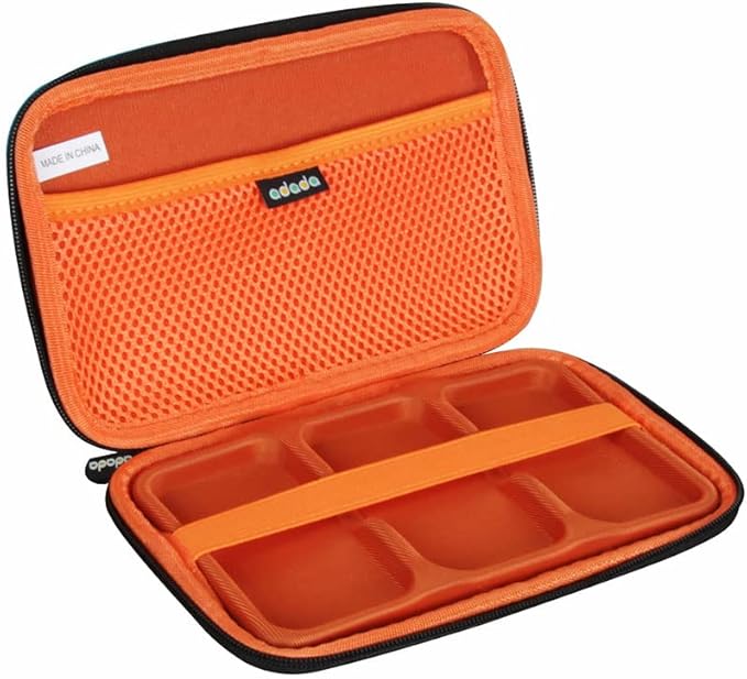 Adada Hard Case for SanDisk 500GB / 250GB / 1TB / 2TB Extreme Portable SSD (Black+Orange, Case for 3 Hard Drives)