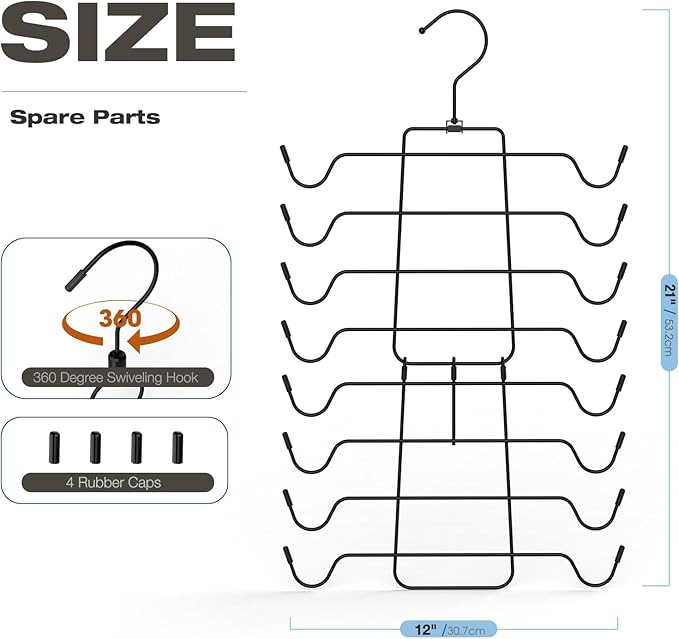 2 Pack Bra Organizer,Tank Top Hangers Space Saving,Closet Organizers and Storage,Bra Hangers for Closet Organizer,Tank Top Hanger for Sport Bras,Camisoles,Bathing Suit,Belt,Tie,etc,Black
