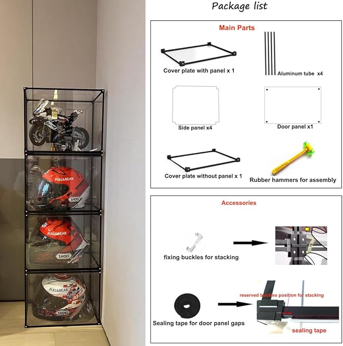 Motorcycle Helmet Storage Rack,Helmet Organize Display Cabinet for Football Helmet, Bike Helmet, Baseball Helmet