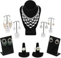 MOOCA Jewelry Display Set, Necklace Display Bust, Earring Organizer, Ring Holder Stand for Showcase and Store, Premium Fabric