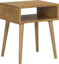 NTC Zoe Solid Wood Nightstand, Mid Century Modern Side Table Bedroom, Bedside Furniture, Night Stand, End Table, Easy Assembly - Teak Look