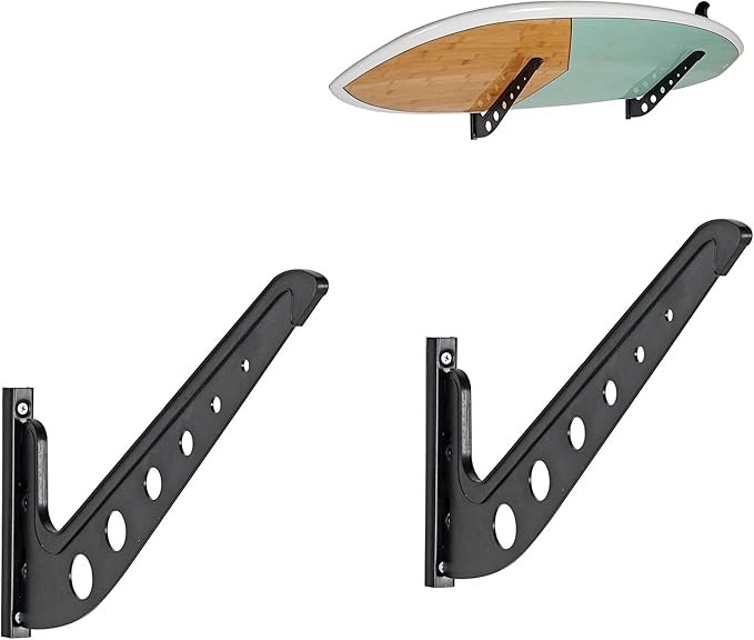 1 Board Surf Rack Wall Mount for Surfboard, Wakeboard, Snowboard Storage Adjustable Wall Hangers Boards Display