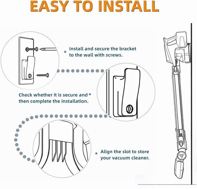 Wall Mount Holder for Shark Rocket HV300 HV301 HV302 HV303 HV320 HV322 HV324 HV325 HV380 HV380C Upright Vacuum, Replace Parts 390FFJH380 and 416FFJV300