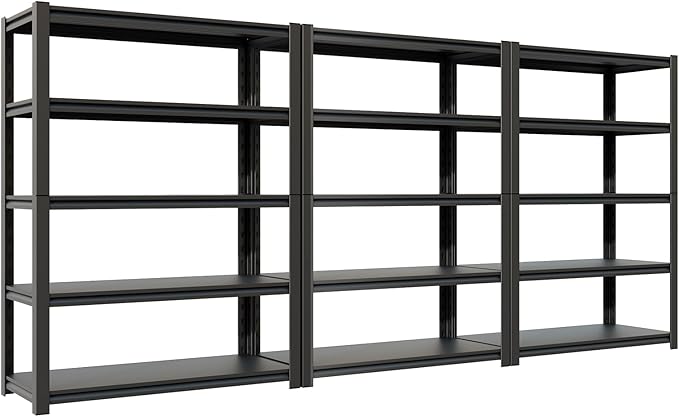 72''H Garage Shelving Heavy Duty,2800LBS Storage Shelves,5-Tier Adjustable Metal Shelve Storage Shelf Rack, Industrial Shelving Unit for Garage, Warehouse, Basement (47" W x 19.7" D x 72" H) 2PC