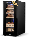 Cigar Electric Humidor, 35L 250 Counts Large Capacity Thermostatic Electric Cigar Cooler Cabinet with Digital LED Screen, Safety Lock,Smart Humidity & Temp Control, Gifts for Men