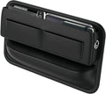 Universal Leather Car Seat Gap Filler Organizer – Side Pocket Storage Box for SUV & Truck, Essential Car Accessories for Men & Women, Center Console Organizer (Premium Black)