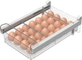 vacane Large Refrigerator Drawer with Removable 28 Grid Egg Tray, Clear Egg Drawer for Fridge Organizer Bins, Fridge Storage Container Under Shelf Holder for Fruit,Vegetable,Meat,Cheese