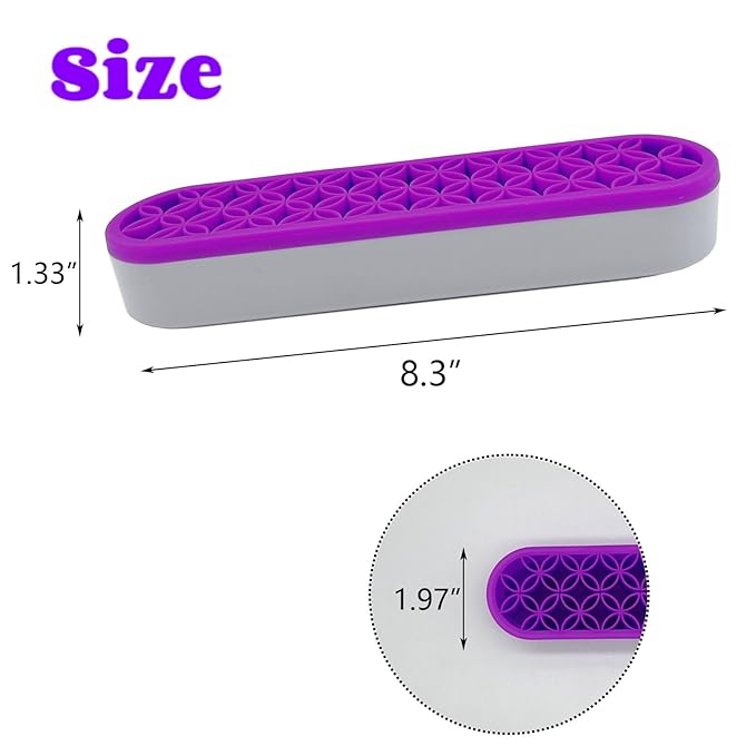 TANG SONG 1 PC Silicone Make up Brush Holder Cosmetic Storage Box Desktop Organizers (Purple)