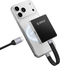 ORICO 10Gbps Magnetic M.2 NVMe SSD Enclosure with PD100W Charging Port 4K ProRes Recording Max 2TB for iPhone 17/16/15 Pro/Pro Max/Plus Support SSD Size 2230/2242 B+M M-Key Diskless AP42P (Black)