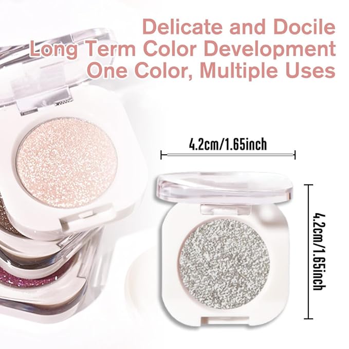 Slive Single Glitter Eyeshadow Makeup, Neutral Powde Eye Shadow for Women, Slive Shimmer Singles Eyeshadow Palette Pigmented Waterproof, sombras para ojos, Girls Christmas Eyeshadows Gift 12