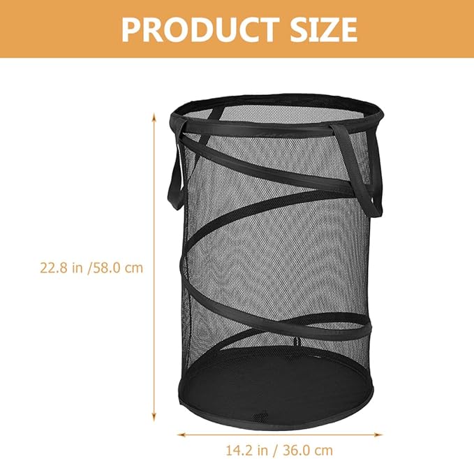 BESPORTBLE Foldable Laundry Basket with Handles Large Capacity Mesh Clothes Storage Container Portable Collapsible Hamper for Home Camping Dorm Travel Space-saving Organizer